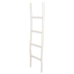 59" White Distressed Solid Wood Four Step Ladder Shelf