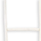 59" White Distressed Solid Wood Four Step Ladder Shelf
