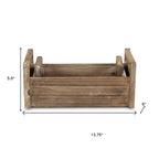 Set of Two Brown Wood 200 Ounce Rectangular Distressed Planter Boxes