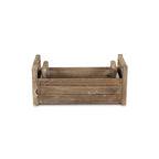 Set of Two Brown Wood 200 Ounce Rectangular Distressed Planter Boxes