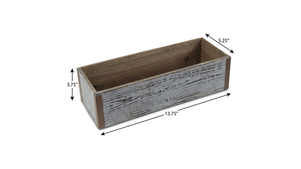Gray Wood 151 Ounce Rectangular Distressed Planter Box