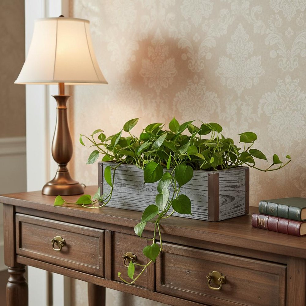 Gray Wood 151 Ounce Rectangular Distressed Planter Box