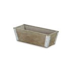 Natural And Silver Metal And Wood 90 Ounce Rectangular Distressed Planter Box