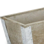 Natural And Silver Metal And Wood 90 Ounce Rectangular Distressed Planter Box