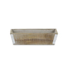 Natural And Silver Metal And Wood 123 Ounce Rectangular Distressed Planter Box