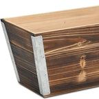 Brown Wood And Metal 700 Ounce Rectangular Distressed Planter Box