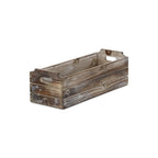 Brown Wood Rectangular Distressed Planter Box