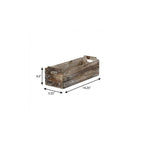 Brown Wood Rectangular Distressed Planter Box