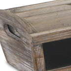 Set of Three Brown Wood Rectangular Distressed Planter Boxes