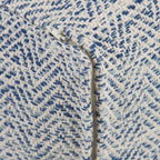 20" Denim Blue and White Cotton Chevron Pouf Ottoman