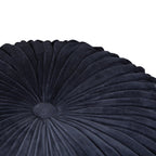 20" Teal Blue Velvet Tufted Round Pouf Ottoman