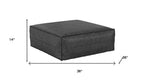 36" Black Faux Leather Pouf Ottoman