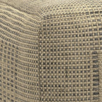 18" Gray and Natural Jute Cube Pouf Ottoman