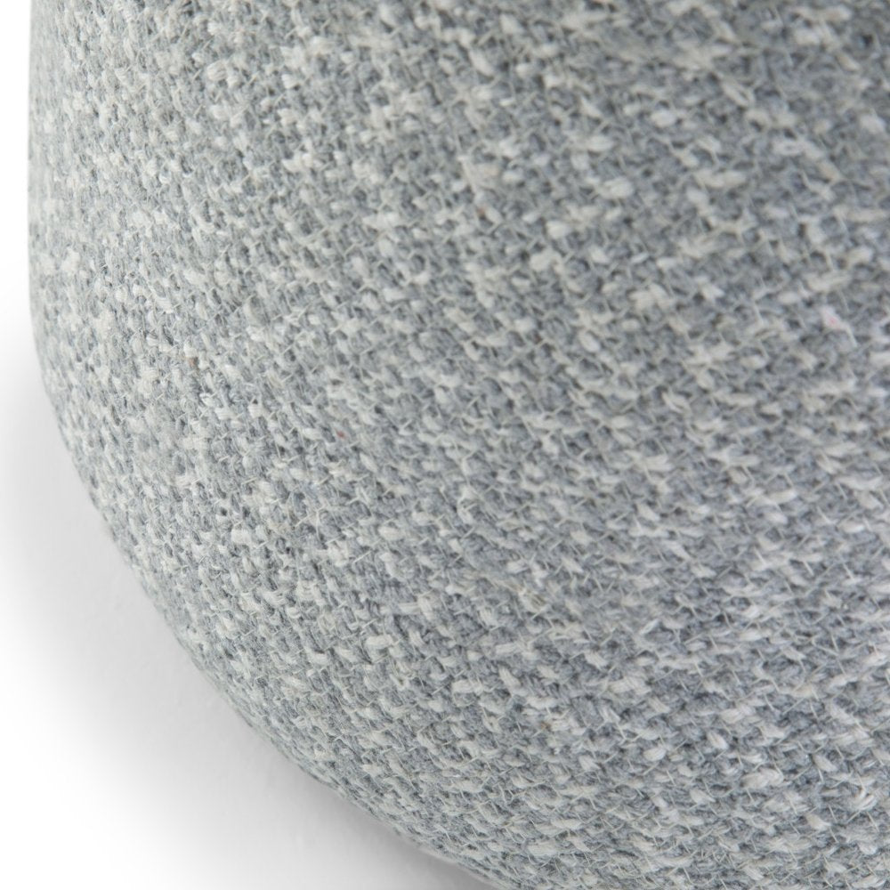 20" Blue and White Cotton Abstract Round Pouf Ottoman