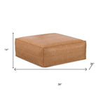 36" Dark Brown Faux Leather Pouf Ottoman