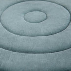 20" Turquoise Velvet Ribbed Round Pouf Ottoman