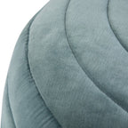 20" Turquoise Velvet Ribbed Round Pouf Ottoman
