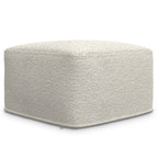 24" Ivory Boucle Pouf Ottoman