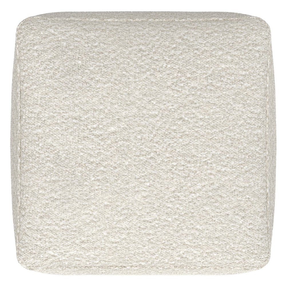 24" Ivory Boucle Pouf Ottoman