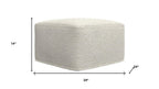24" Ivory Boucle Pouf Ottoman
