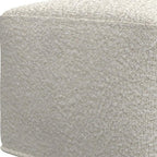 24" Ivory Boucle Pouf Ottoman
