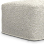 24" Ivory Boucle Pouf Ottoman