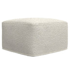 24" Ivory Boucle Pouf Ottoman