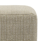 18" Cream Polyester Cube Outdoor Pouf Ottoman