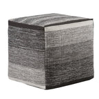 16" Gray Cotton Tone on Tone Cube Pouf Ottoman