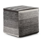 16" Gray Cotton Tone on Tone Cube Pouf Ottoman