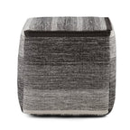 16" Gray Cotton Tone on Tone Cube Pouf Ottoman