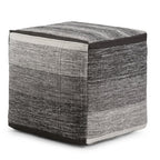16" Gray Cotton Tone on Tone Cube Pouf Ottoman