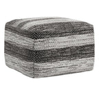 18" Gray Cotton Tone on Tone Pouf Ottoman
