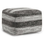 18" Gray Cotton Tone on Tone Pouf Ottoman
