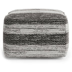 18" Gray Cotton Tone on Tone Pouf Ottoman