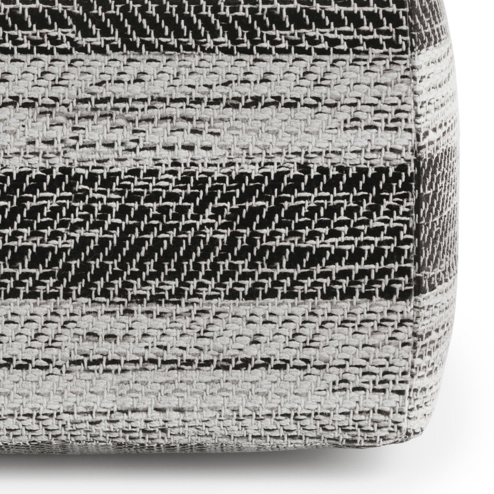 18" Gray Cotton Tone on Tone Pouf Ottoman