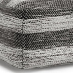 18" Gray Cotton Tone on Tone Pouf Ottoman