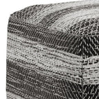 18" Gray Cotton Tone on Tone Pouf Ottoman