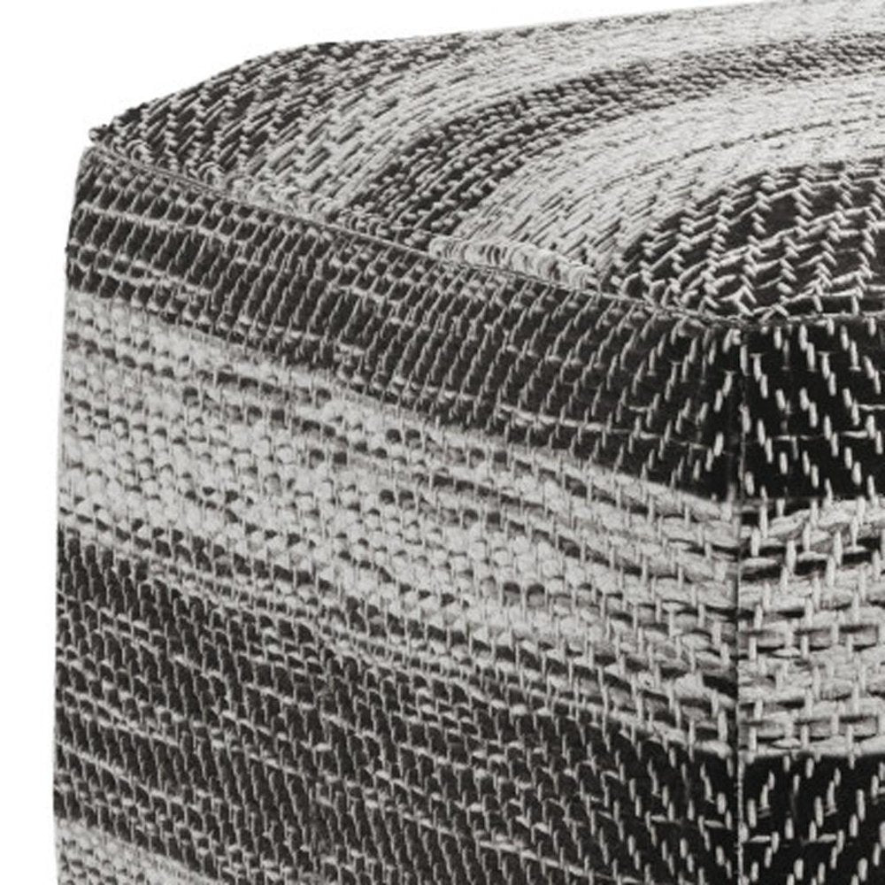 18" Gray Cotton Tone on Tone Pouf Ottoman