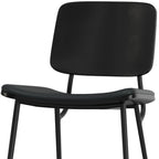 Set of Two Black Faux Leather And Solid Wood Dining Side Chairs
