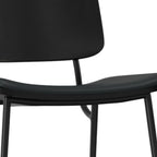 Set of Two Black Faux Leather And Solid Wood Dining Side Chairs
