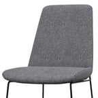 Set of Two Gray And Black Linen And Wood Dining Parsons Chairs