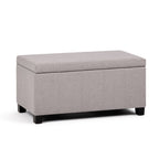 36" Cream and Dark Brown Faux Leather and Solid Wood Upholstered Storage Bench With Flip Top
