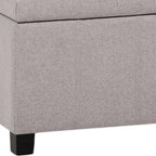 36" Cream and Dark Brown Faux Leather and Solid Wood Upholstered Storage Bench With Flip Top