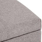 36" Cream and Dark Brown Faux Leather and Solid Wood Upholstered Storage Bench With Flip Top