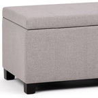 36" Cream and Dark Brown Faux Leather and Solid Wood Upholstered Storage Bench With Flip Top