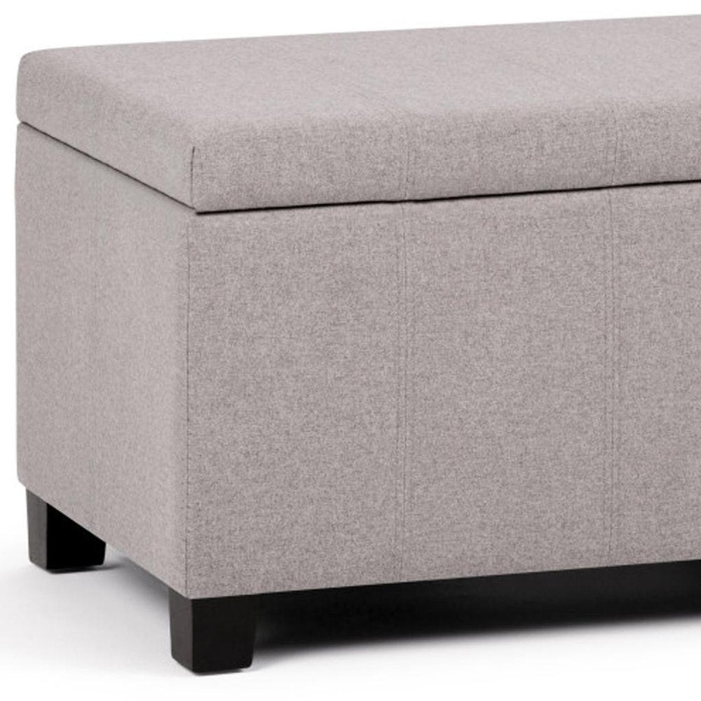 36" Cream and Dark Brown Faux Leather and Solid Wood Upholstered Storage Bench With Flip Top