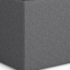 17" Slate Gray Linen Cube Ottoman With Storage