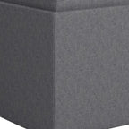 17" Slate Gray Linen Cube Ottoman With Storage