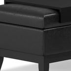 42" Cream and Dark Brown Tufted Faux Leather and Solid Wood Upholstered Storage Bench With Tray
